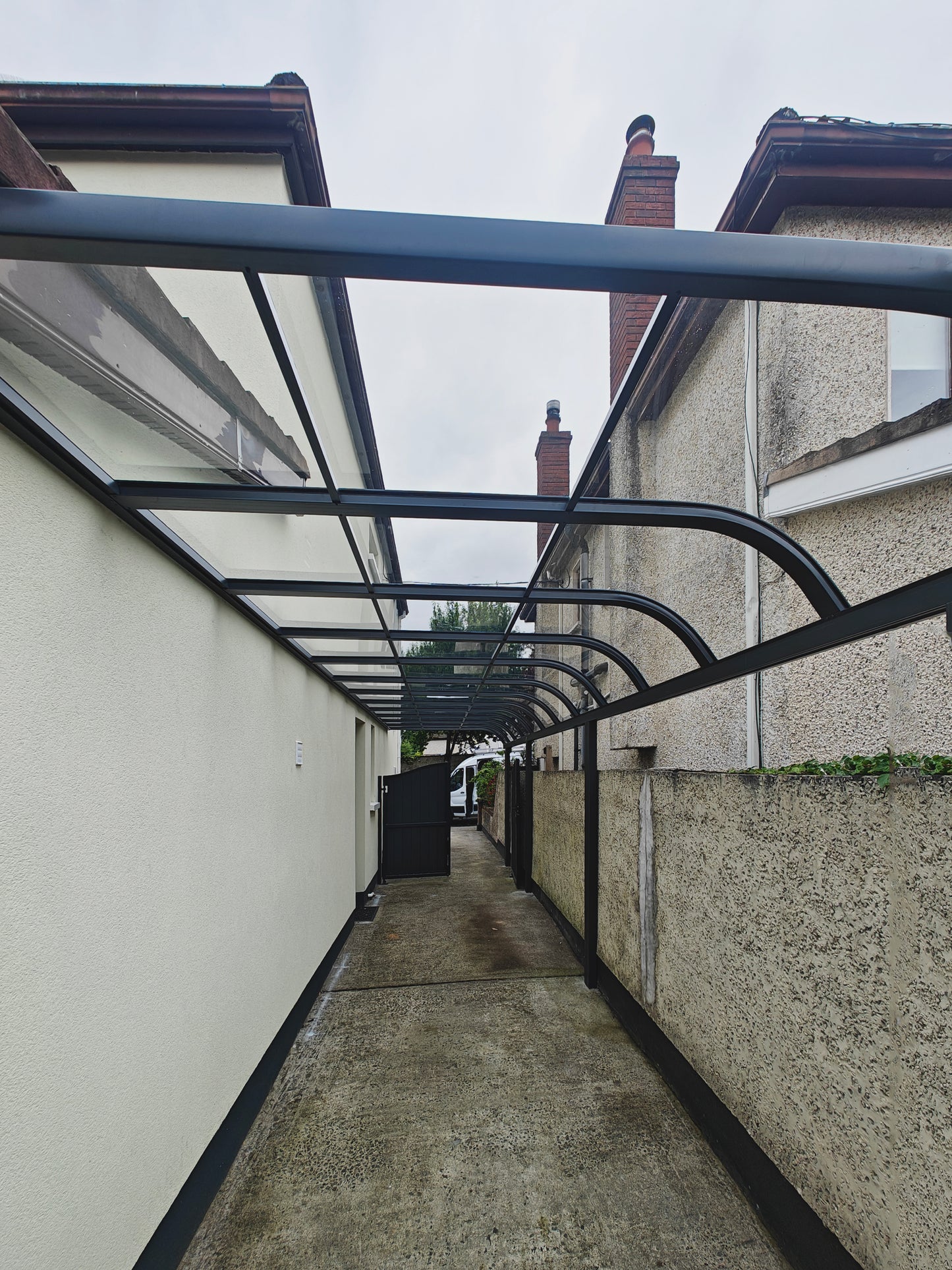 Installed custom made aluminium canopy over driveway