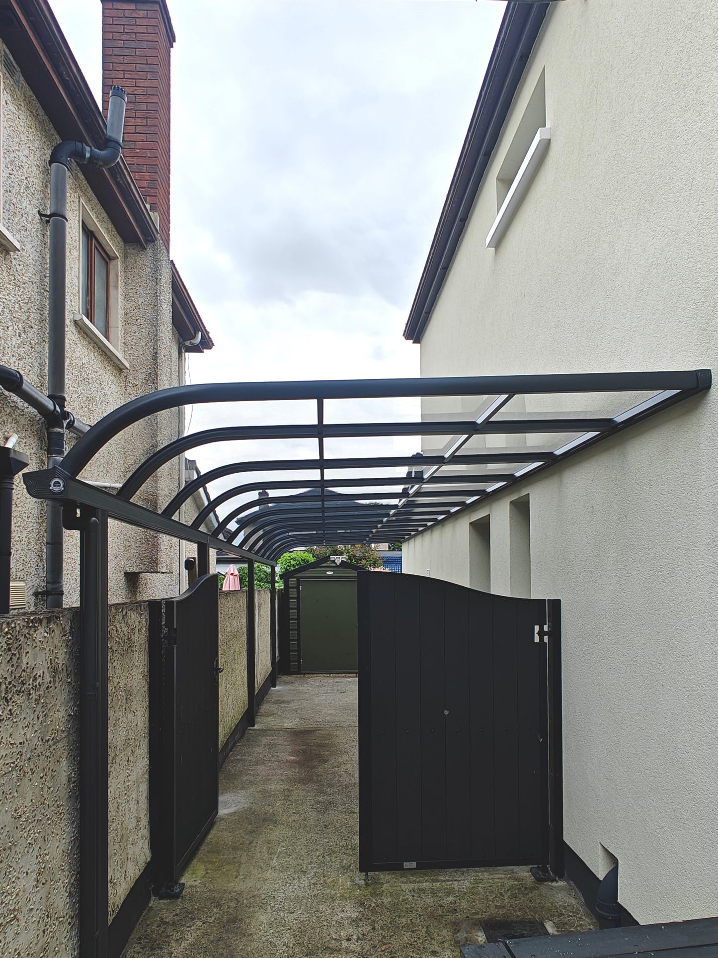 Installed custom made aluminium canopy over driveway