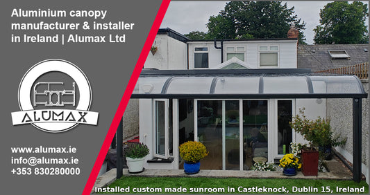 Custom made aluminium canopy installed in Castleknock, Dublin 15