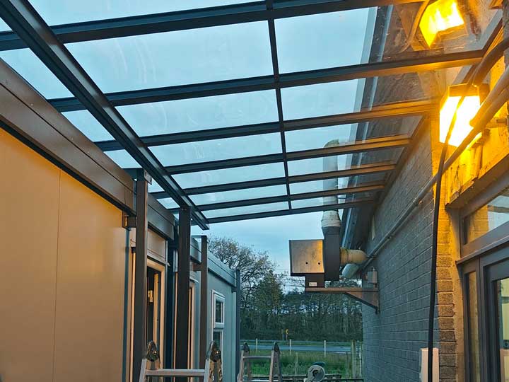 Bespoke aluminium canopy installed in Doonally, County Sligo