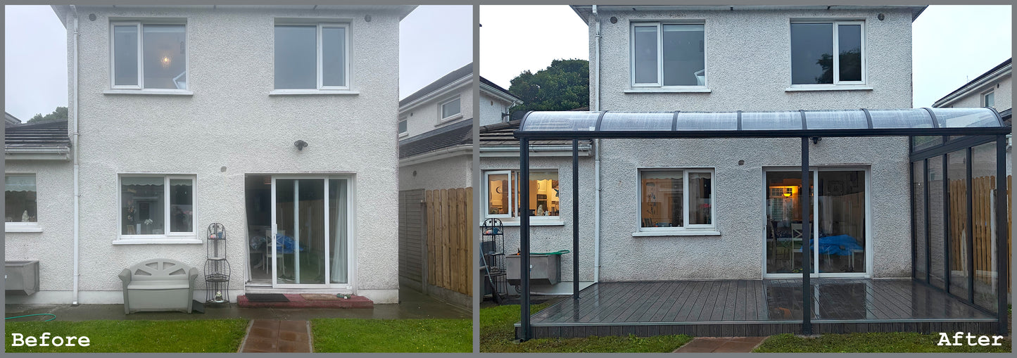 Installed aluminium canopy in Clonmellon, County Westmeath