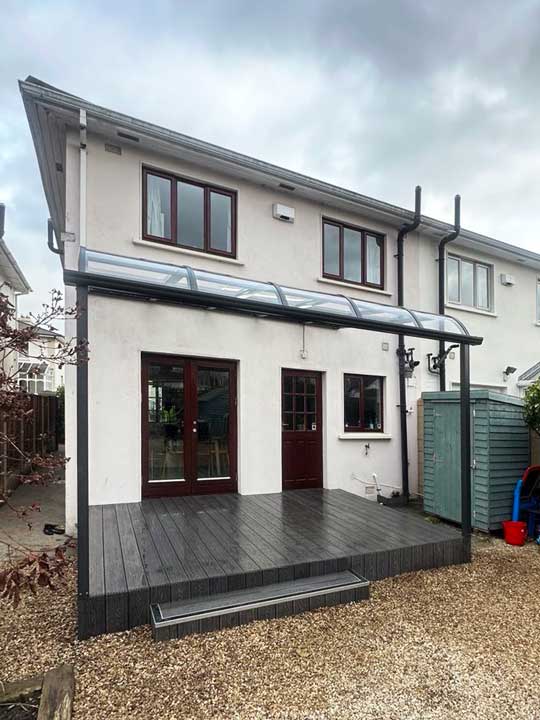 Aluminum canopy installed in Newtown Castlebyrn Ireland