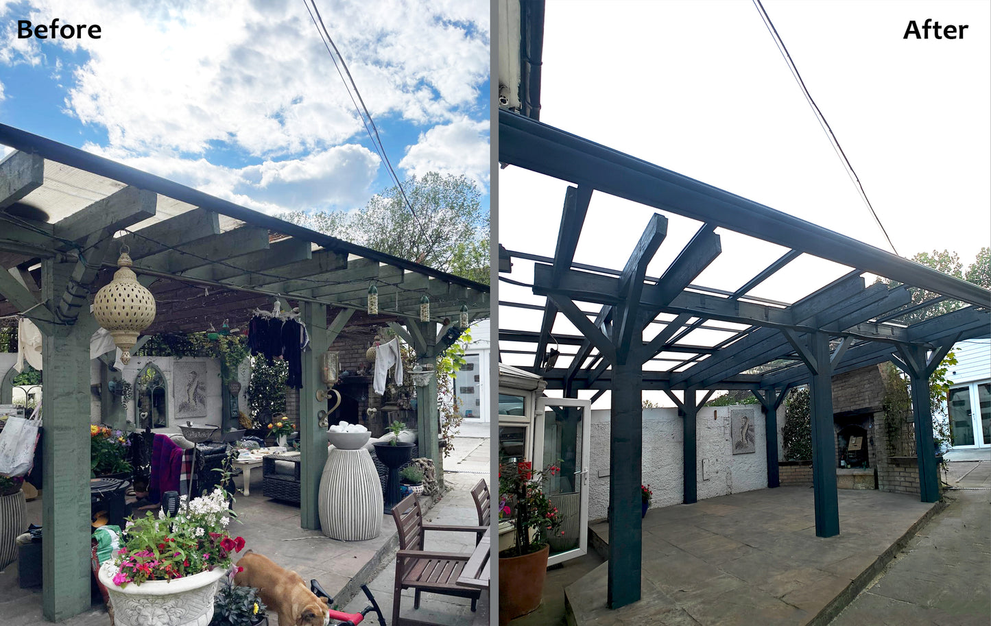 Old pergola transformation to modern day canopy, Botanic, Dublin 9