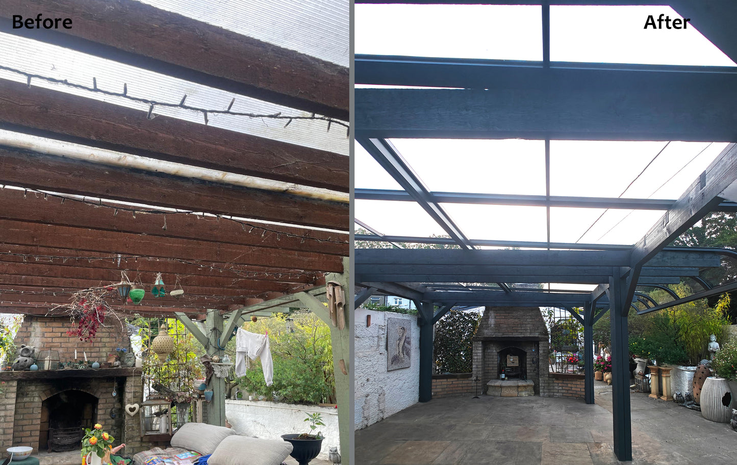 Old pergola transformation to modern day canopy, Botanic, Dublin 9